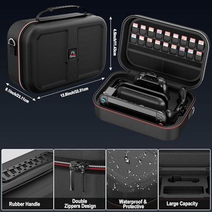 HEYSTOP Accessories Bundle for Nintendo Switch 2, Dockable Protective Case | Tempered Glass Screen Protector, Racing Steering Wheels, Joy Con Controller Grip Covers, Console Gaming Starter Kit