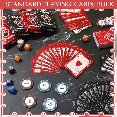 Zubebe 24 Pcs Dark Aesthetic Playing Cards Bulk, Deck Gothic Poker Cards Set, Black Red Card Deck for Party Game Night, Card for Adults Teens Gift