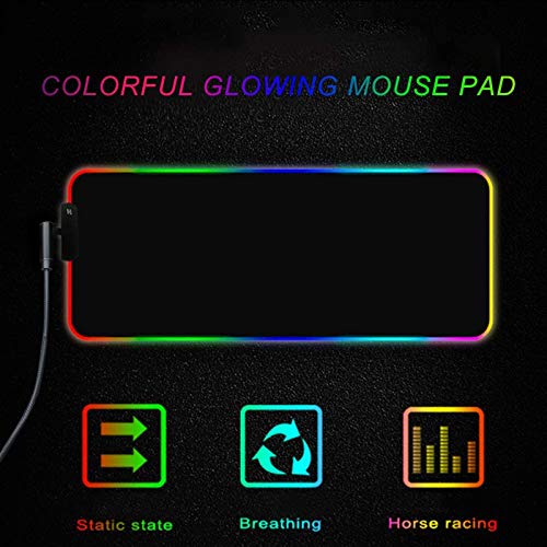 Personalized RGB LED Gaming Mouse Pad Make Your Own Customized Large Gaming Mousepad Custom Mouse Mat for Office Dorm Personalised Gifts Presents for Gaming Lovers, 31.5x11.8in - size: 31.5 x 11.8 in