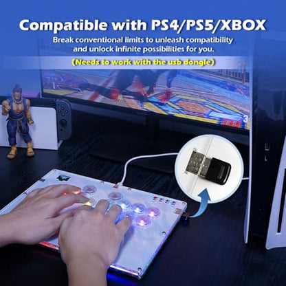 Duelpad Leverless Controller Arcade Stick, Zen16 Arcade Controller for PC/PS3/PS4/PS5/Switch/Steam, All-Button Arcade Fight Stick with SOCD/TURBO/Custom RGB/Hot-Swap/Low-Profile Switch (Medium) - size: Medium