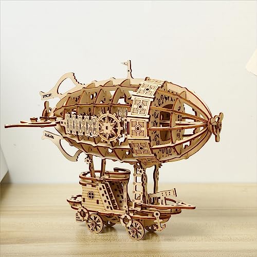 3D Wooden Puzzles Airship Model Kits, Brainteaser and Puzzle for Christmas/Birthday,Gifts for Adults and Teens to Build Combination - style: Airship