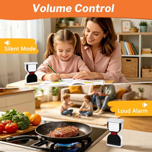 Digital Hourglass Timer, Rechargeable Visual Sand Timers, White | Pomodoro Countdown Timer with ON/OFF Alarm Volume LED Display, Desk Flip Timer, Ideal for Study Work Kitchen - color: White