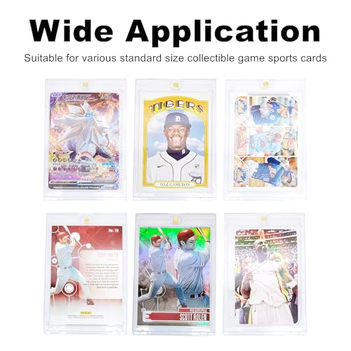 6 Pack Magnetic Card Holder 130pt Thick One Touch Hard Plastic Trading Protector Case for Baseball Basketball Football Sports Cards - color: 130pt