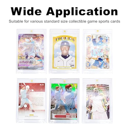 6 Pack Magnetic Card Holder 130pt Thick One Touch Hard Plastic Trading Protector Case for Baseball Basketball Football Sports Cards - color: 130pt
