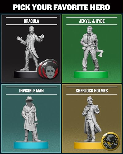 Restoration Games Unmatched Cobble & Fog | Strategy Board Game for 2 to 4 Players, Heroes Expansion with Sherlock Holmes, Dracula, Jekyll & Hyde, Invisible Man, Ages 9+