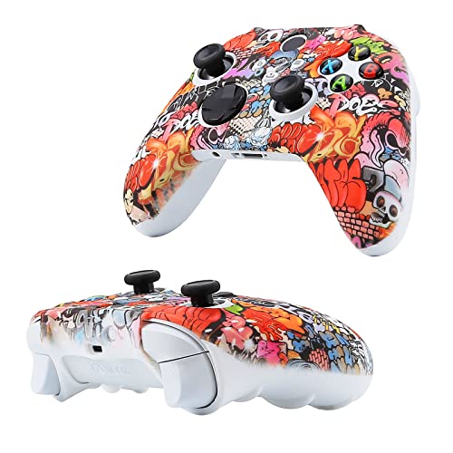 [2 Pack] Jusy Compatible with Xbox Series X/S Controller Soft Silicone Cover Skin, Sweat-Proof Anti-Slip Dust-Proof Protective Case Cover Accessories, with 10 Thumb Grips (Street Style) - color: Street style