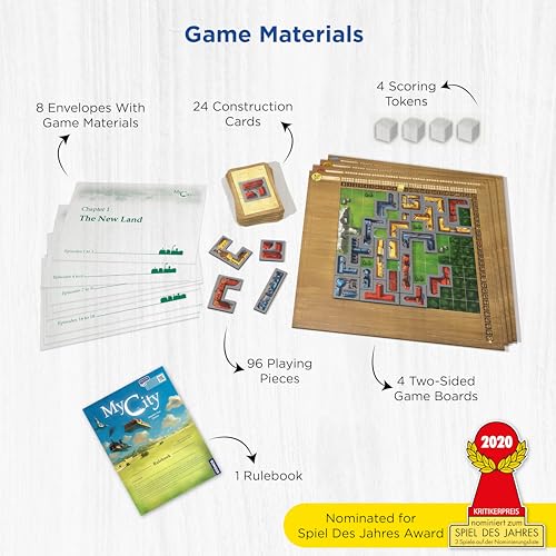 Thames & Kosmos My City | Family – Friendly | Legacy Board Game | Kosmos Games | 2 to 4 Players | Ages 10 and Up | Award Winning Designer Reiner Knizia , Blue - style: My City