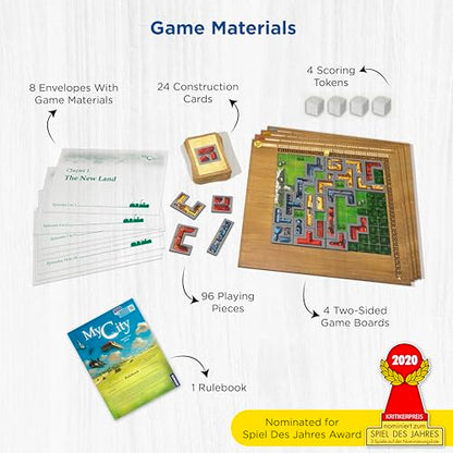 Thames & Kosmos My City | Family – Friendly | Legacy Board Game | Kosmos Games | 2 to 4 Players | Ages 10 and Up | Award Winning Designer Reiner Knizia , Blue - style: My City