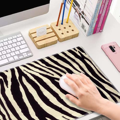 Zebra Striped Printed Desk Mat Large Gaming Mouse Pad XL Extended Mousepad Desk Pad Big Keyboard Pad Desktop Mouse Mat 31.5"x11.8" Deskmat for Gamers with Stitched Edges Non-Slip Rubber Base - color: Zebra Striped Printed