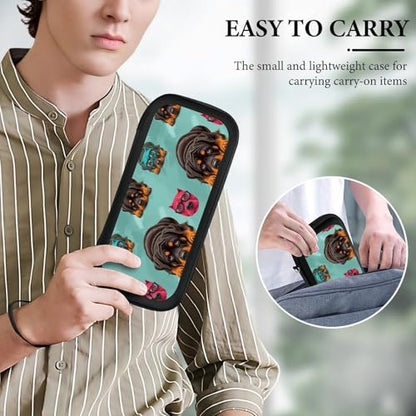 PPIKTC Portable Hard Shell Case Compatible with Nintendo Switch, Travel Carrying Storage Bag with 15 Game Cartridges, Cute Rottweiler Puppy Farm Dog Lazy Animal - color: Design (206)