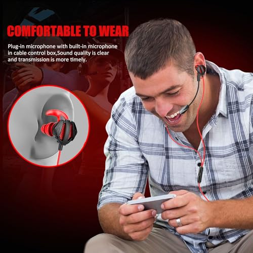 Gaming Headset with Microphone Wired Gaming Earbuds PC for PS4 PS5 One PlayStation 5 Games Mobile Phone,Detachable Stereo Bass Earphones Noise Cancelling Gaming Headphones with Mic Black - style: Style -01