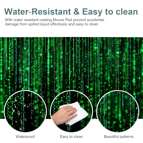Matrix Code Extended Gaming Mouse Pad 35.4"x15.7" Mousepad, Large Desk Pad Desk Mat for Gaming & Office, Non-Slip Rubber Base - color: 41, size: 35.4" x 15.7"