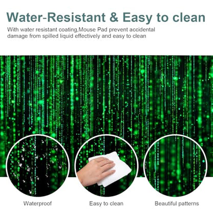 Matrix Code Extended Gaming Mouse Pad 35.4"x15.7" Mousepad, Large Desk Pad Desk Mat for Gaming & Office, Non-Slip Rubber Base - color: 41, size: 35.4" x 15.7"