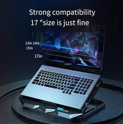 Laptop Cooling pad for Asus Republic of Gamers Gaming laptops, Laptop Cooler with 4 Fans, LCD Display Screen, 4 Height, 2 USB-A Port Laptop Stand