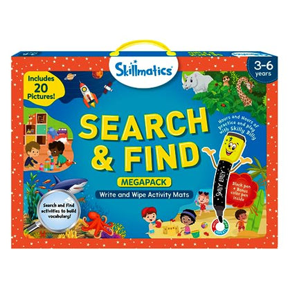 Skillmatics Search and Find Megapack Educational Game - Reusable Preschool Learning Activities, Perfect for Toddlers & Kids Who Love Toys, Art & Crafts, Builds Vocabulary, Gifts for Ages 3, 4, 5, 6 - style: 7. Search & Find Megapack
