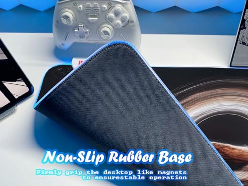 JMIYAV White RGB Gaming Mouse Pad 31.5x12 Inch PC XL Large Extended Glowing Led Light Up Desk Pad Non-Slip Rubber Base Computer Cool Mousepad Mat Desk Accessories Gaming Setup Singularity - color: Singularity, size: 31.5" x 12"