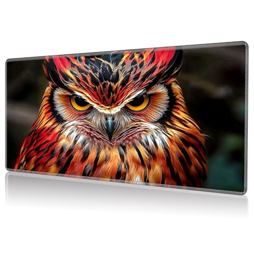 Playmat for MTG, Game Play Mat Card Game Playing 24 x 14 inches Tabletop Magic Play Mats Non-Slip Rubber Base and Stitched Mousepad Desk Mats Playmats for MTG TCG,Cute Owl - color: Cute Owl, size: NO Zones