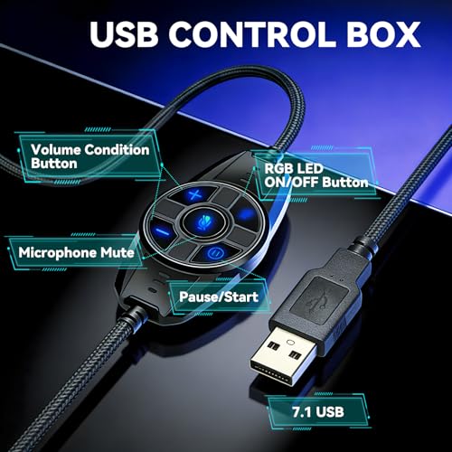 IMYB A36 Gaming Headset with Mic Stereo Headphones for Pc, PS5, Xbox | RGB Wired Over-Ear Noise Cancelling for Xbox Series X/S, PS4, Nintendo Switch, Computer, Laptop, Mac - color: ivory