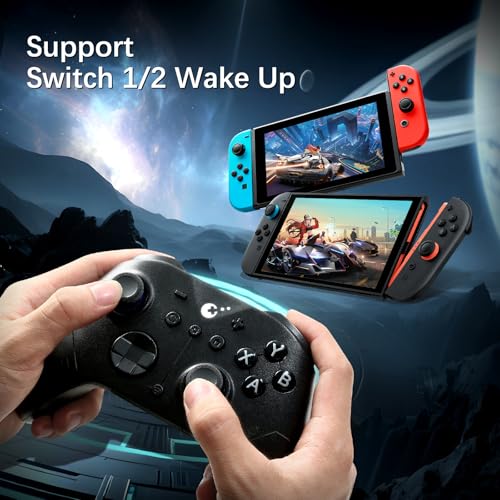 GuliKit ES PRO Wireless PC Controller for Switch 1/2, Windows/Steam Deck | 3.25ms Low Latency,Magnetic TMR Joysticks, Support Switch1/2 Wake-Up, Tactile Switch D-pad, Black - color: Black