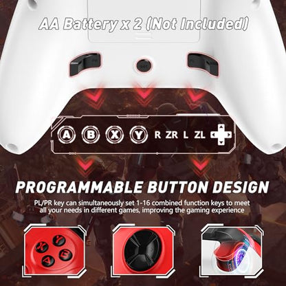 Dinosoo Wireless Controller for Xbox Series X|S, Xbox One & Windows 10/11 Steam Games, Bluetooth, Dual Vibration, TURBO, Macro, 3.5mm Audio Jack Red - Upgrading with a PC before connecting to X-box