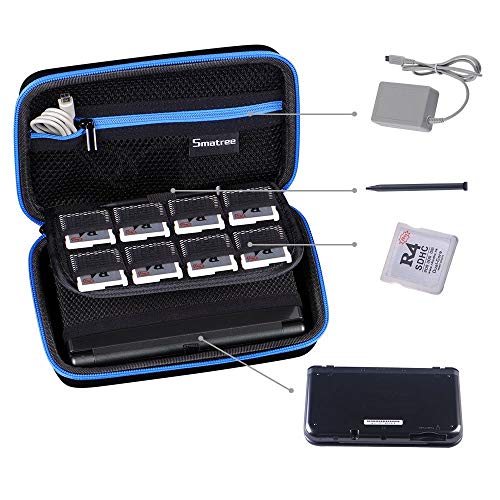 Smatree Hard Shell Carrying Case for Nintendo New 3DS/2DS XL, Travel Storage Case for New Nintendo 3DS/2DS Console and Charger - Black/Blue - color: Blue