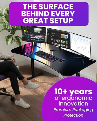 Arozzi Arena Gaming Desk Pad D011 | Full Desk Mouse Pad, Washable Desk Mat, Anti-Slip Rubber Base, Water-Resistant Surface - color: D011