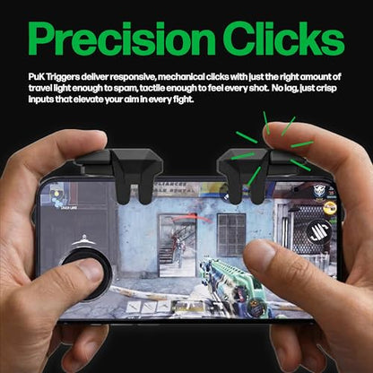 PUK One Mobile Gaming Bundle - Includes The Magnetic Phone Joystick, Mobile Gaming Triggers, and Phone Gaming Grip - Ultimate Mobile Gaming Controller Kit for iOS and Android