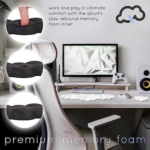 Cloud Keyboard Wrist Rest – Create-ables Qloud Cloud Wrist Rest for Computer Keyboard and Mouse, Ergonomic Memory Foam Wrist Pad with Non-Slip Base, Includes Cloud Mouse Pad – White - color: 01 Cloud White