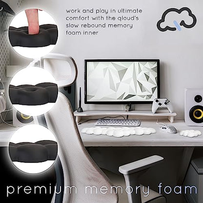 Cloud Keyboard Wrist Rest – Create-ables Qloud Cloud Wrist Rest for Computer Keyboard and Mouse, Ergonomic Memory Foam Wrist Pad with Non-Slip Base, Includes Cloud Mouse Pad – White - color: 01 Cloud White