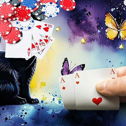 Black Cat with Butterflies for MTG & TCG Playmat Mouse Pad,BFDHGQZC 24" x 14" Game Mat for MTG/RPG/CCG Trading Card Game Playmats Table Mat Perfect for Card Games Video Games Computer Office - color: Black Cat With Butterflies