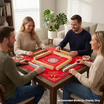 Non-Slip 31.5x31.5in Noise Reducing Mahjong Mat, Brocade Splendor | Waterproof Foldable Game Table Pad for Mahjong, Poker, Cards, Board Games & Dominoes - style: Brocade Splendor
