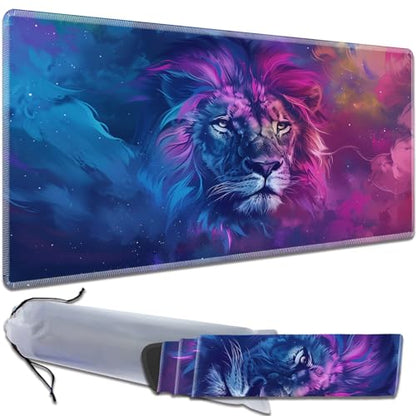 for MTG Playmat Non-Slip Rubber Play Mat with Storage Bag Combination, Ideal for Card Game Lovers TCG Play Mat, Blue and Purple Lion - color: Blue and Purple Lion