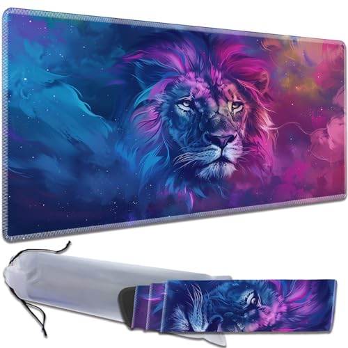 for MTG Playmat Non-Slip Rubber Play Mat with Storage Bag Combination, Ideal for Card Game Lovers TCG Play Mat, Blue and Purple Lion - color: Blue and Purple Lion