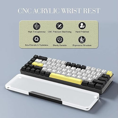Acrylic Keyboard Wrist Rest-Black 68Key Ergonomic Palm Rest for Computer Keyboard - color: Compact-black, size: Pro
