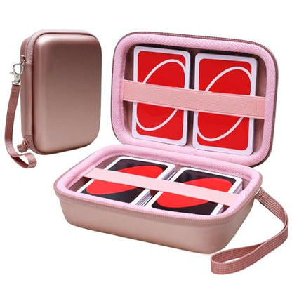 300+ Card Game Case Compatible with Pokemon/UNO/Piles/Phase 10/Exploding Kittens/Five Crowns/Flip 7/SKYJO/Slingz/Survivor/Go Fish/Dutch Blitz/Monopoly Deal and Playing Card, Rose Gold(Case Only) - color: Rose Gold
