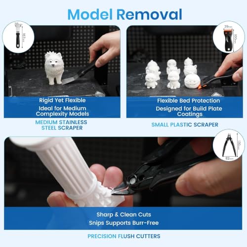 84Pcs 3D Printer Accessories, 3D Printer Tools Kit with Slotted Organizer Bag, PTFE Nozzle Anti-Stick Coating, T12 Needle Files, Deburring Tool, for All FDM/SLA, Bambu Lab, Ender 3, Anycubic,etc