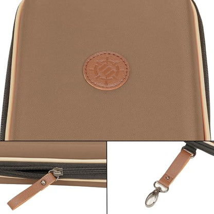 ENHANCE Designer Edition Dice Tray - Stylish Dice Case and Dice Holder for 28+ Dice with EVA Shell Protection - Dice Rolling Tray with Removable Dice Holder for DnD, Other RPG Games (Tan) - color: Tan