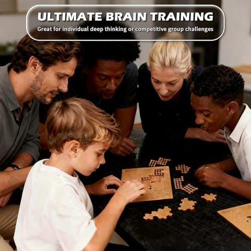 Fractal Tray Puzzle, Fractal Puzzles for Adults, Irregular Wooden Jigsaw, Mind Bending Hilbert Curve Puzzle, Challenging Portable Brain Training Game (HexWeave) - style: HexWeave