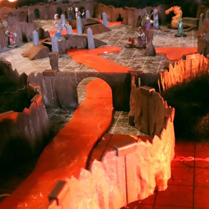 Dirt Cheap Dungeons - Lava Rivers Kit | Modular & Customizable | Injection-Molded for Superior Durability | TTRPG Accessories for D&D, Daggerheart, & Tabletop Gaming