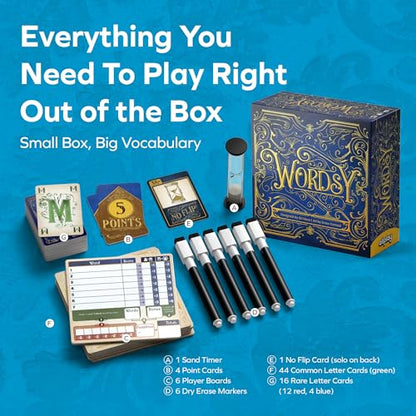 Allplay Wordsy Board Game, Makes You Feel Smart, 20 Min, 1-6 Players