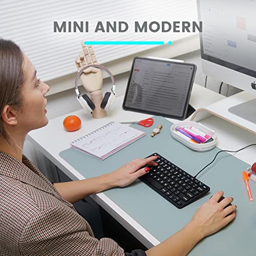 Perixx PERIBOARD-332 Wired Backlit USB Keyboard - Mini 11.22x4.57x0.83 Inches - Slim Scissor Keys with Big Font - White Illuminated LED - US English - style: Wired Backlit