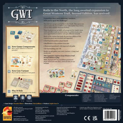 Great Western Trail 2nd Edition Rails to the North Board Game Expansion - New Adventures Await! Strategy Game for Kids & Adults, Ages 12+, 1-4 Players, 75-150 Min Playtime Made by Eggertspiele