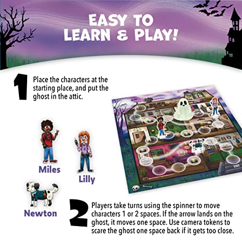 Peaceable Kingdom Ghost in the Attic - Cooperative Board Game for Family Game Night – Unique Glow-in-the-Dark Board Game - Great for Kids Ages 5 & Up