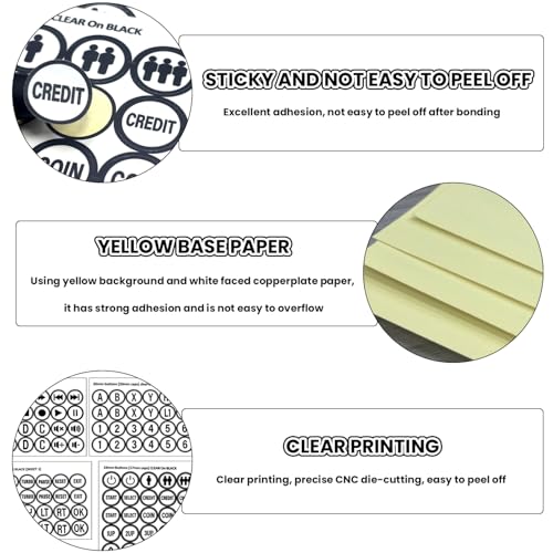 Arcade Game Button Decal Set, 24mm/30mm Die-Cut, for Standard Arcade Button Caps (Style 3) - color: Bw3 Game Button Stickers* 4pcs