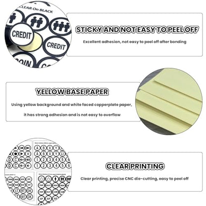 Arcade Game Button Decal Set, 24mm/30mm Die-Cut, for Standard Arcade Button Caps (Style 3) - color: Bw3 Game Button Stickers* 4pcs