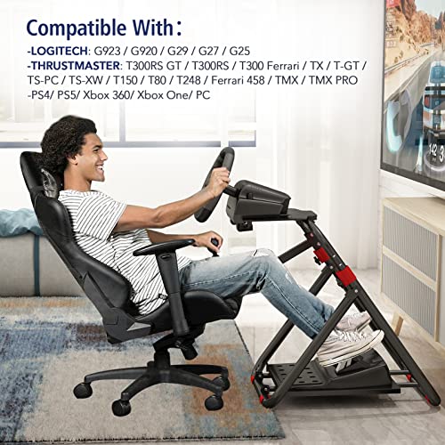 DIWANGUS Racing Wheel Stand Steering Wheel Adjustable Stand Foldable Mount for Logitech G29 G920 G923 G27 G25 for Thrustmaster T248 T300RS T150 458 TX PS4 PS5（Only Stand, Without Chair Link）