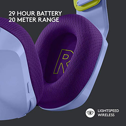 Logitech G733 Lightspeed Wireless Gaming Headset - Lilac | Suspension headband, LIGHTSYNC RGB, Blue VO!CE mic technology, PRO-G audio drivers - color: Lilac