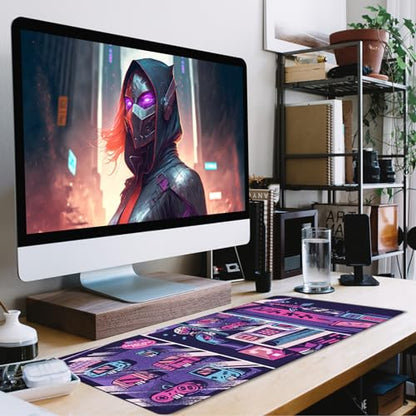 Japanese Comic Desk Mat Large Office Desk Pad, Gaming Mouse Pad | Big Mousepad Waterproof Non-Slip 31.5x15.7 Inches Large Mouse Mat Long Extended Mousepads - color: Comic, size: 31.5" x 15.7"