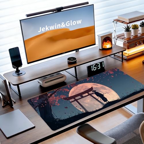 Japanese Samurai Gaming Mouse Pad, Desk Mat, Large Mousepad with Non-Slip Rubber Base XL Extended, Big Keyboard Mat Office&Home, Gamers, 31.5x11.8in, Cherry Blossom - color: Samurai2