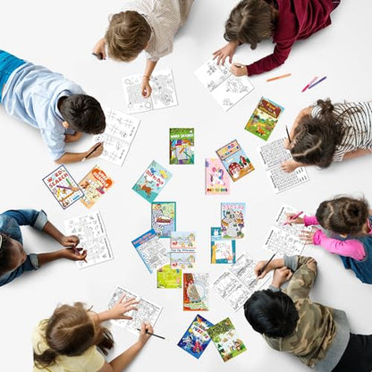 Kalysky 24 Mini Activity Books for Kids 4-12,Mazes,Dot to Dot & Word Games,Party Favors - color: 24 Activity Books